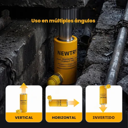 Vista 6 de NEWTRY Cilindro Hidráulico de 10 Toneladas Jack Largo de 4" de Carrera Porta Power Ram Jack Cilindro de Elevación Se Retrae Automáticamente