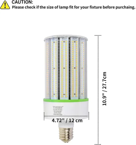 Vista 3 de TSEXES Bombilla LED de maíz de 150 W, bombilla LED con base Mogul E39 de 21000 lúmenes, reemplazo de 5000 K (600-800 W), haluro metálico/HID/CFL
