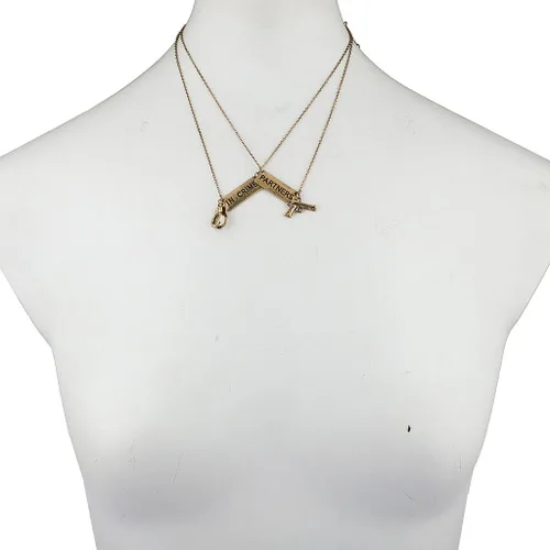 Vista 2 de Lux Accessories, Partners In Crime, esposas de mejores amigas, juego de collares que combinan, mejores amigas por siempre, metal común, Dorado