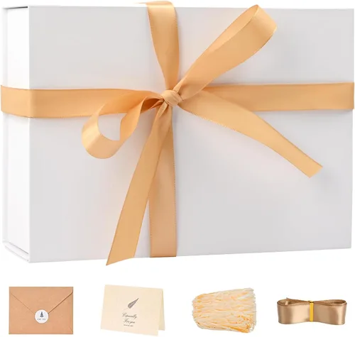 Vista 53 de LIFELUM Square Gift Box with Magnetic Lid, Card, Sticker, Ribbon, Shredded Paper Filler for Business, Wedding, Birthdays