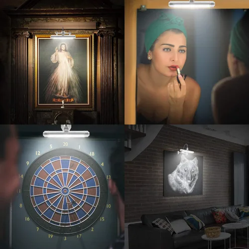 Vista 18 de LUXSWAY - Iluminación LED inalámbrica para marcos de fotos, iluminación recargable para exhibición de arte, clip para cuadros, luces para sobre