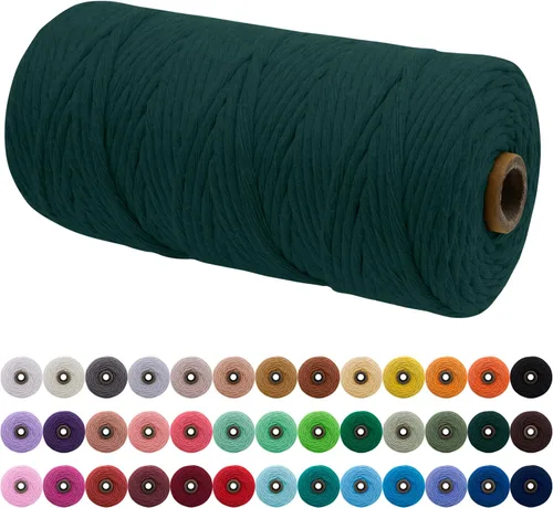 Vista 37 de JeogYong Cordón de macramé de un solo hilo 3 mm x 109 yardas (328 pies) Cuerda de algodón suave Hilo de macramé de 3 mm, suministros de macramé