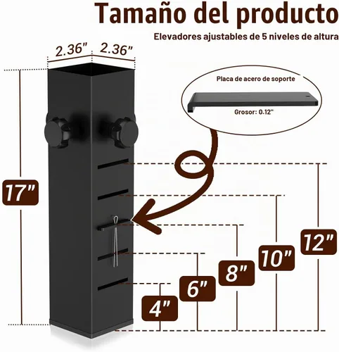 Vista 3 de Extensores de cama resistentes para dormitorio, aumenta el espacio de almacenamiento debajo de la cama, se adapta a patas de cama de 1.5 a 2.2