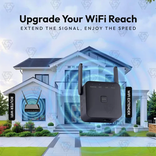 Vista 3 de Amplificador de señal WiFi más rápido 2026 cubre 10000 pies cuadrados y 80 dispositivos 2.4 GHz repetidor WiFi de alta velocidad con puerto Ethernet