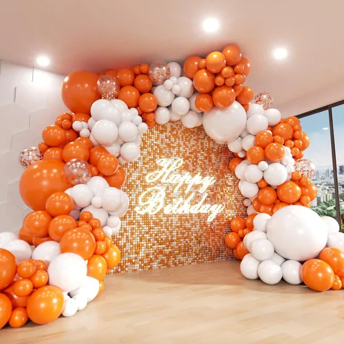 Vista 10 de Kit de arco de globos negros y dorados, ADOINBY 140 piezas de globos de látex confeti negros, blancos y dorados metálicos de 18, 12, 10 y 5
