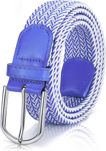 Vista 16 de XZQTIVE Cinturón trenzado elástico para hombres y mujeres, cinturón de golf tejido multicolor, cinturones elásticos para jeans 00 Estilo1