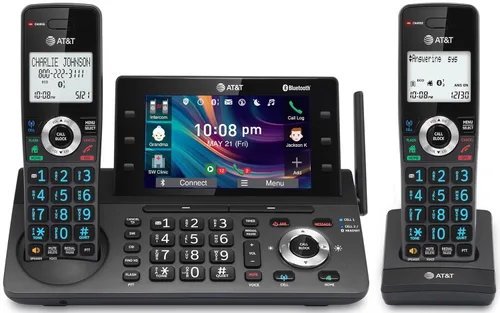 Vista 19 de AT&T DECT 6.0 Teléfono inalámbrico para el hogar y la empresa con contestador, pantalla a color grande de 5", atajo de un solo toque, conferencia