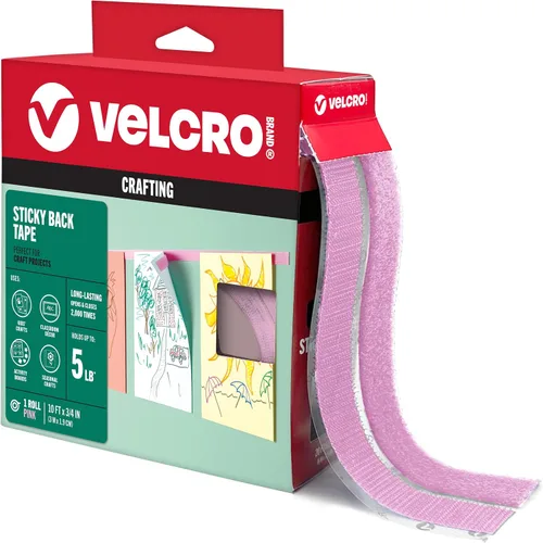 Vista 19 de VELCRO Brand Rollo de cinta negra de 5 pies x 3/4 pulgadas Con adhesivo Corte las tiras a la longitud deseada Cierres de gancho y bucle