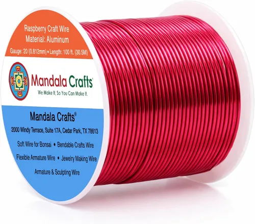 Vista 341 de Mandala Crafts - Alambre de aluminio anodizado de calibre 22 para hacer joyas - 137.2 m de alambre flexible surtido y coloreado - Doble para bonsái