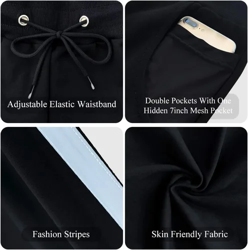 Vista 5 de Wangdo Pantalones deportivos ajustados para hombre, pantalones deportivos cónicos para entrenamiento, pantalones deportivos casuales para correr