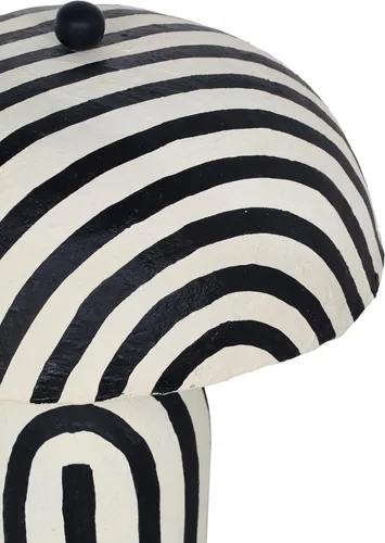 Vista 4 de Tov Furniture Maiori Negra Rayada Lámpara de Mesa de Papel Maché Rayas negras