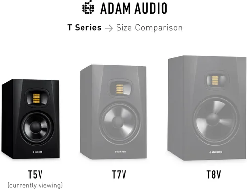Vista 7 de ADAM Audio Par de monitores de estudio T5V y subwoofer de estudio alimentado T10S Bundle 2.1