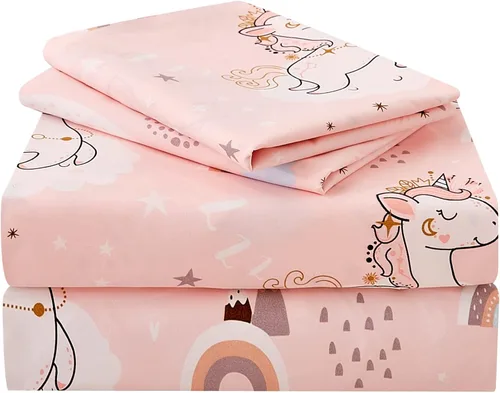 Vista 27 de JSD - Juego de sábanas de 3 piezas para niños, tamaño individual Soft Printed Microfiber Sheet and Pillowcase Set, OEKO-TEX Certified, 16 inch Deep