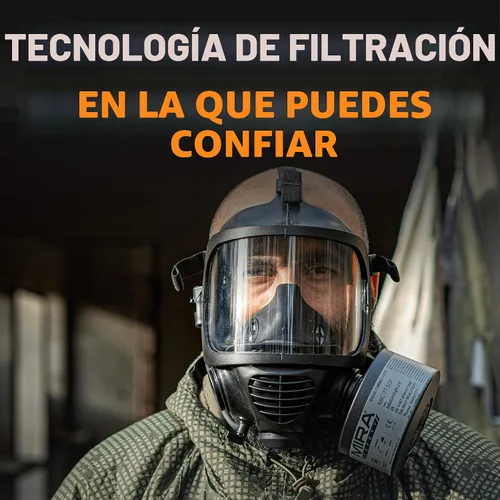 Vista 5 de MIRA Safety - NBC-77 SOF - Filtro único de máscara de gas de 40 mm - Filtros especiales combinados de respirador CBRN - Tamaño estándar OTAN
