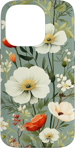 Vista 17 de Sage Green Flower Wildflower Pattern Floral Case for iPhone 17