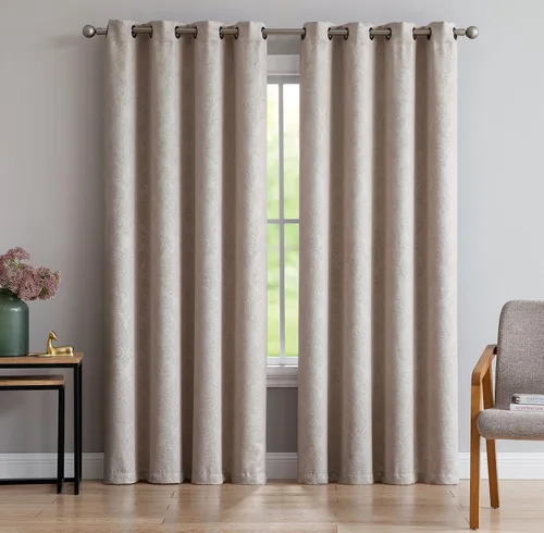 Vista 14 de LinenZone Par de Cortinas de Dormitorio Azul Verde Azulado. Estas Cortinas Opacas de Decoración Moderna son una Gran Opción como Cortinas de Ventana