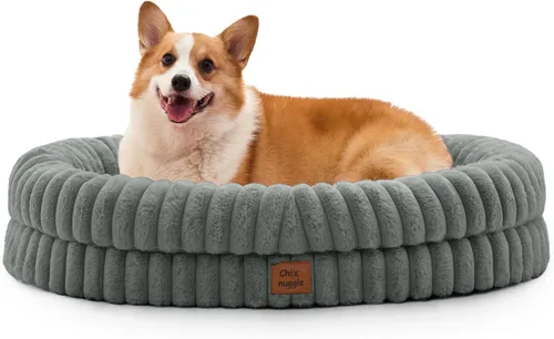 Vista 31 de Cama ortopédica para perro, funda lavable, sofá de piel Gris oscuro