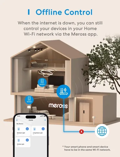 Vista 8 de meross Interruptor inteligente de 3 vías, requiere cable neutro, compatible con Apple HomeKit, Alexa, Hey Google y SmartThings, un solo polo y 3