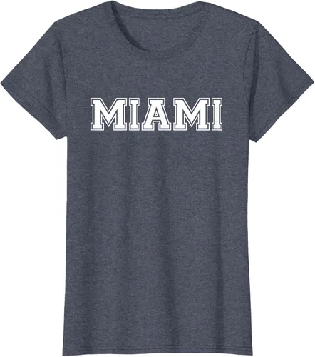 Vista 84 de Camiseta de regalo deportiva estilo universitario Miami Florida, Negro, S