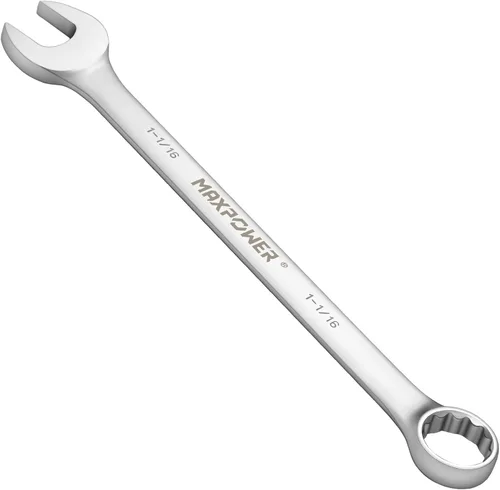 Vista 8 de MAXPOWER - Llave combinada de 1 pulgada, llaves de grado industrial con extremo de caja de 12 puntos, acero al cromo vanadio duradero con diseño