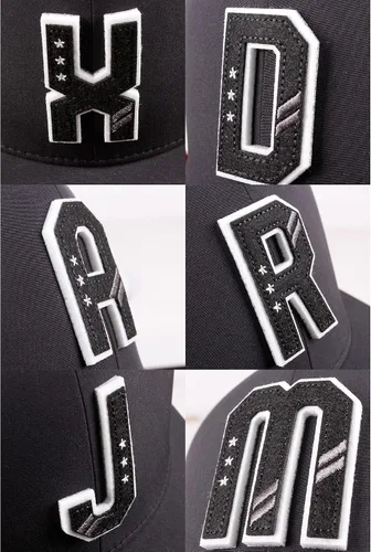Vista 5 de Daxton Gorra clásica con visera plana de letras del alfabeto 3D a la Z con números de la A a la Z