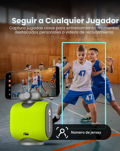 Vista 3 de XbotGo Cámara de acción deportiva AI Chameleon con seguimiento automático - Cámara de 4K 60FPS para fútbol y seguimiento de baloncesto para deportes
