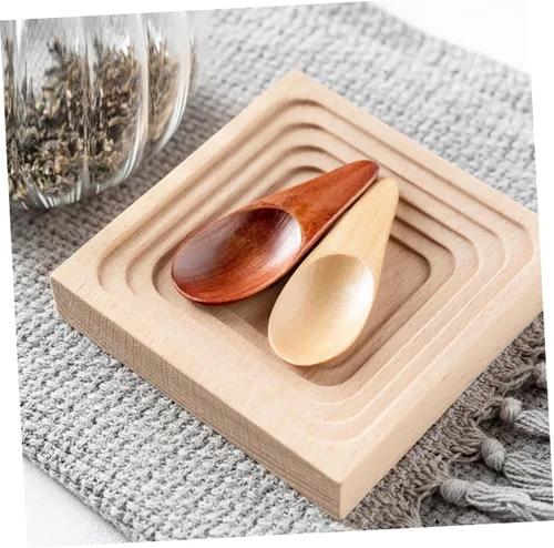 Vista 2 de Cucharas de madera pequeñas 2 cucharas de madera para postre cucharadita de sal cucharadita multifunción cucharas pequeñas cucharas de té prácticas