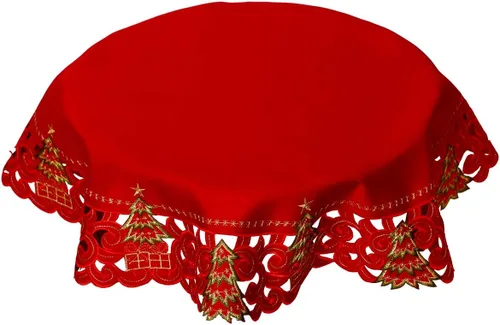Vista 8 de Grelucgo - Servilletas bordadas para árbol de Navidad con diseño de acebo (12 × 12 pulgadas, 4 piezas)