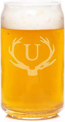 Vista 23 de Abby Smith Antler - Copa de cristal con grabado inicial