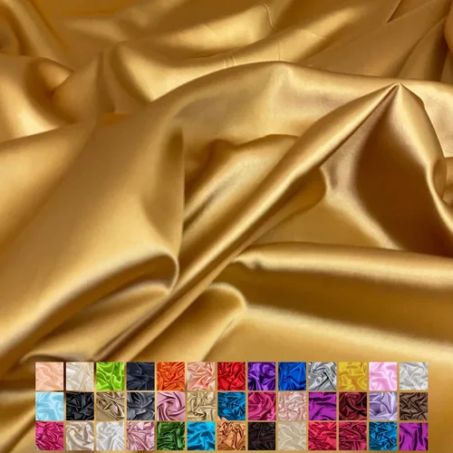 Vista 39 de Yard - Tela de satén sedosa elástica de alta calidad - Tela para vestidos y faldas - Suave como la seda, brillo metálico, ideal para bodas y diseño