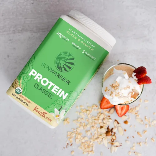 Vista 6 de SUNWARRIOR Proteína orgánica clásica de vainilla, 750 GR