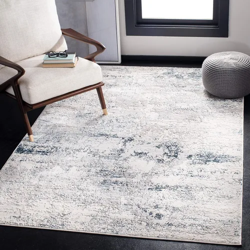 Vista 16 de SAFAVIEH Amalfi Collection AMF572C - Alfombra de pasillo de 2 x 8 pies, color crema y azul marino, moderno diseño abstracto envejecido, no desprende