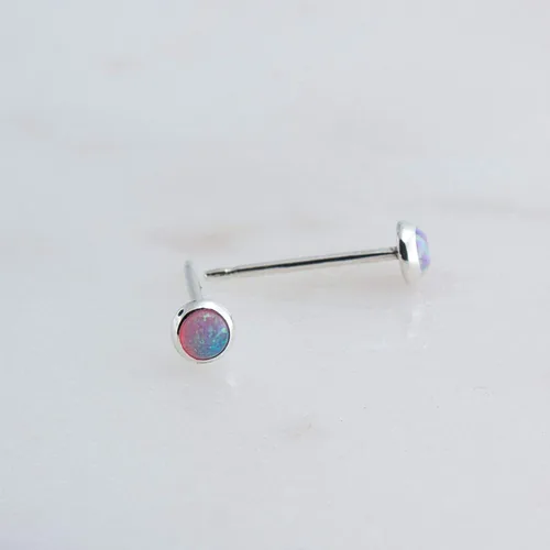 Vista 116 de Aretes pequeños de plata de ley para cartílago, tragus, hélix, múltiples piercings hipoalergénicos, piedra natal para mujer, juego de bisel