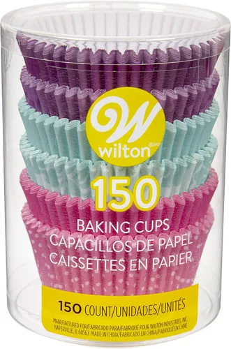 Vista 2 de Wilton Cupcake Liner - Tazas para hornear estándar, 150 unidades, multicolor - Patrones