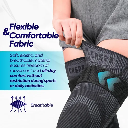Vista 3 de Caspe Leg Compression Sleeve With Strap, Full Length Thigh Knee Calf Support, Knee Compression Sleeve Women & Men, Full Leg Support for Light