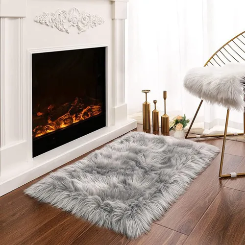 Vista 125 de Latepis - Alfombra rectangular de piel sintética tipo lana de oveja suave y esponjosa de estilo bohemio para sala de estar, dormitorio y residencias