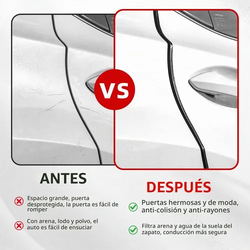 Vista 4 de SINGARO 16.4 pies (5M) Protector de borde de puerta de coche, tira protectora de entrada de puerta de coche sin pegamento, protector de borde