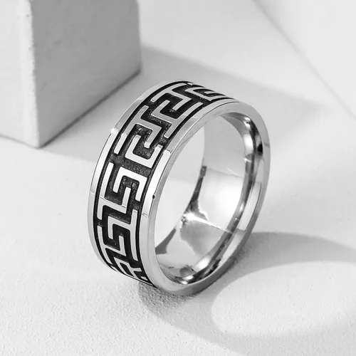 Vista 6 de Supra Diamanto 4 anillos de banda lisa para hombres anillos de acero inoxidable para hombres anillos de boda anillos de tótem de boda para hombres