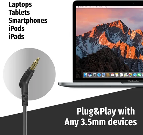 Vista 5 de Auriculares Premium Airtube Symphonized EMF, con micrófono, control de volumen, sonido 3D, controladores de graves de 8 mm que otorgan alta calidad