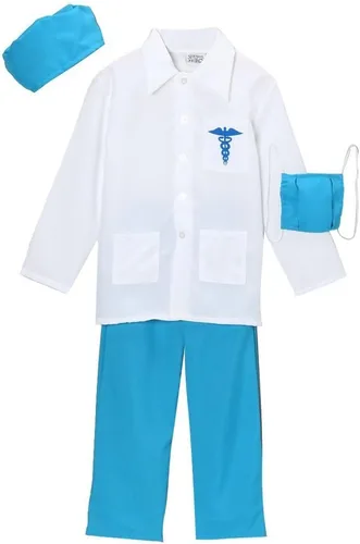 Vista 6 de Disfraz de médico azul para niños Ropa quirúrgica para niños, abrigo de médico para niños, disfraz de médico, vestido de médico, abrigo de médico
