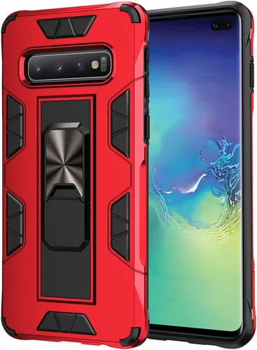 Vista 10 de Dionsibei Funda para Samsung Galaxy S10 Plus de grado militar con función atril incorporada, funda protectora resistente a prueba de golpes