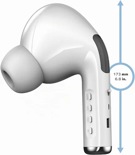 Vista 5 de Coby Altavoz Bluetooth portátil, altavoz inalámbrico en forma de auricular con graves profundos, radio FM, micrófono integrado, tarjeta TF y soporte