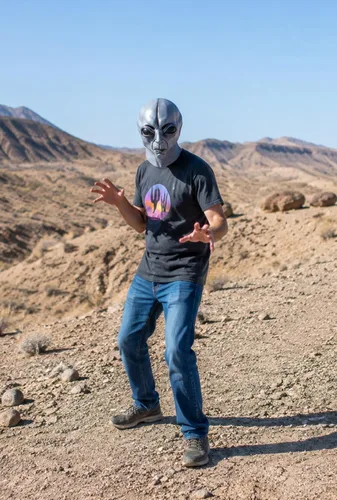 Vista 6 de Máscara de alienígena, disfraz de cabeza completa para Halloween