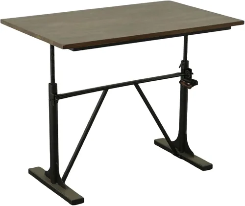 Vista 10 de Carolina Chair & Table Brio - Escritorio rectangular ajustable para sentarse o de pie, con base de metal con acabado en polvo, mesa moderna