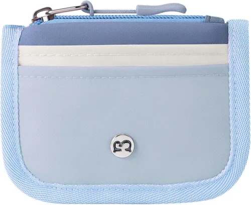 Vista 8 de Babysun Mini tarjetero Rfid delgado con bolsillo con cremallera para cambio/3 ranuras para tarjetas/llavero, cartera pequeña delgada para tarjetas