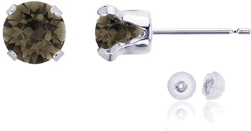 Vista 66 de Aretes de tuerca de plata de ley 925 chapados en oro de 14 quilates macizo, oro amarillo, blanco o rosa de 0.236 in Amatista