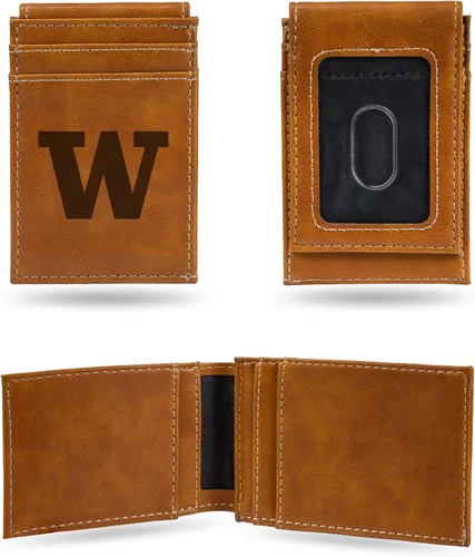 Vista 72 de Cartera de bolsillo frontal grabada con láser NCAA - Compacta/Cómoda/Delgada
