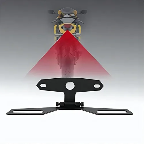Vista 6 de Soporte ajustable para placa de matrícula de motocicleta - Soporte universal plegable para luz trasera de matrícula