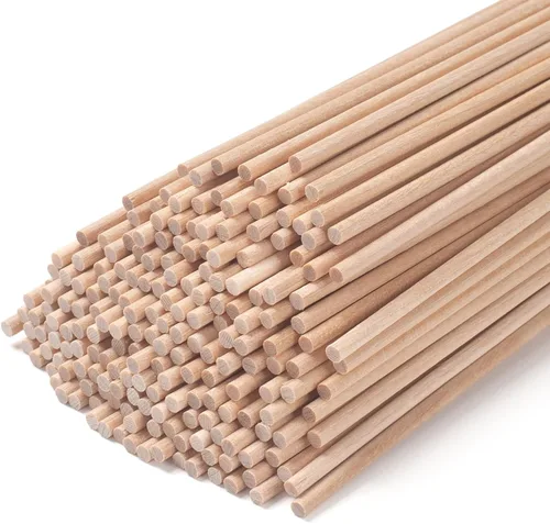 Vista 9 de Varillas de Clavija de Madera Tacos de Madera, 10 Piezas 1/2 x 12 pulgadas Varillas Redondas de Madera para Manualidades, Tacos de Macramé, Palos