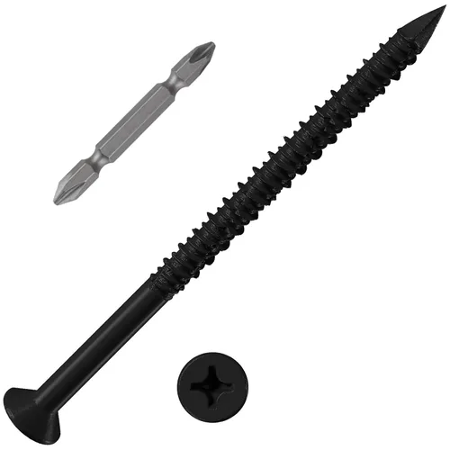 Vista 11 de Wensilon 49 piezas) Kit de ancla de tornillo para hormigón de 1/4" con cabeza plana azul para anclar a mampostería, bloque o ladrillo estuco